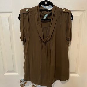 Jaloux Military inspired cowl neck blouse
